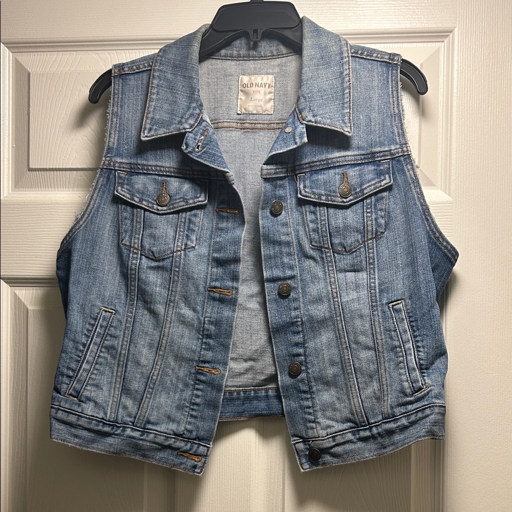 Old Navy Light Blue Denim Vest